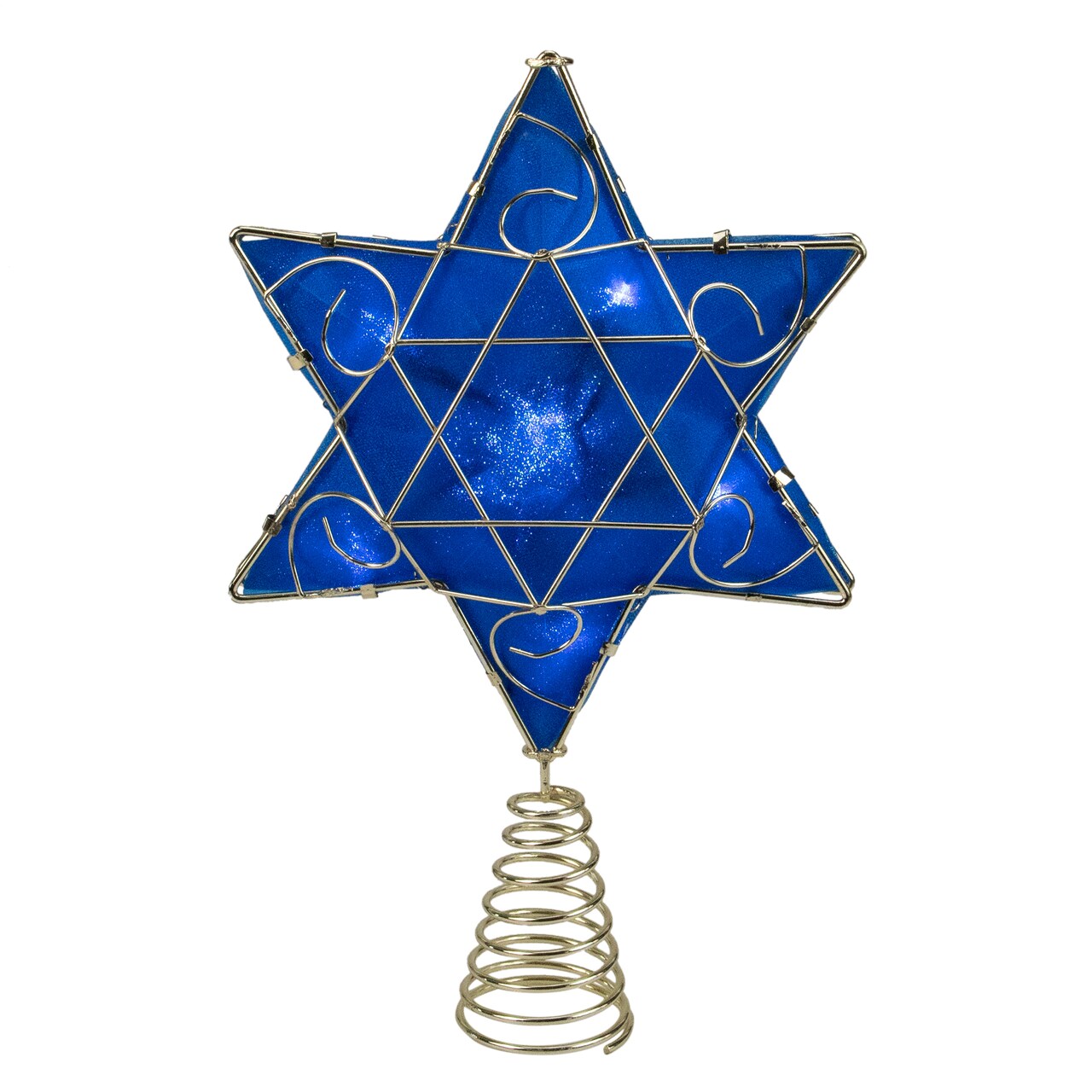 Kurt Adler Blue and Gold Colored Hanukkah Star LED Tree Topper 11.5"